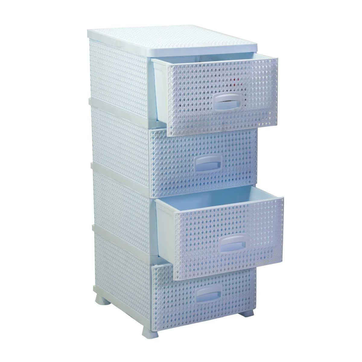 Mobiletto cassettiera 4 cassetti bianco 43 x 37 cm