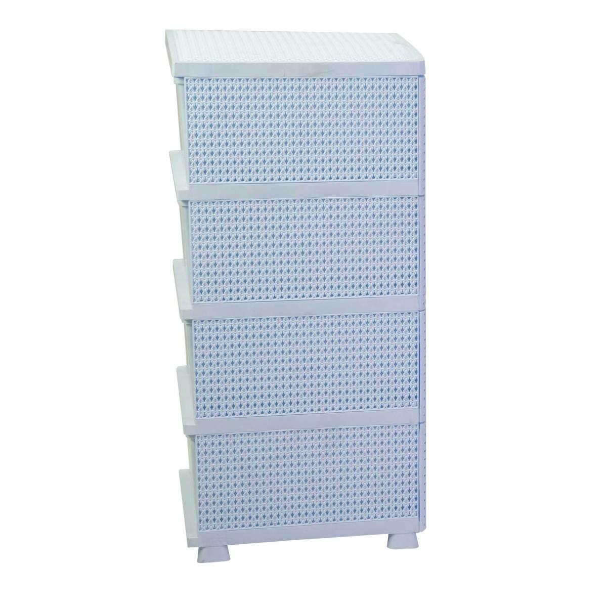 Mobiletto cassettiera 4 cassetti bianco 43 x 37 cm