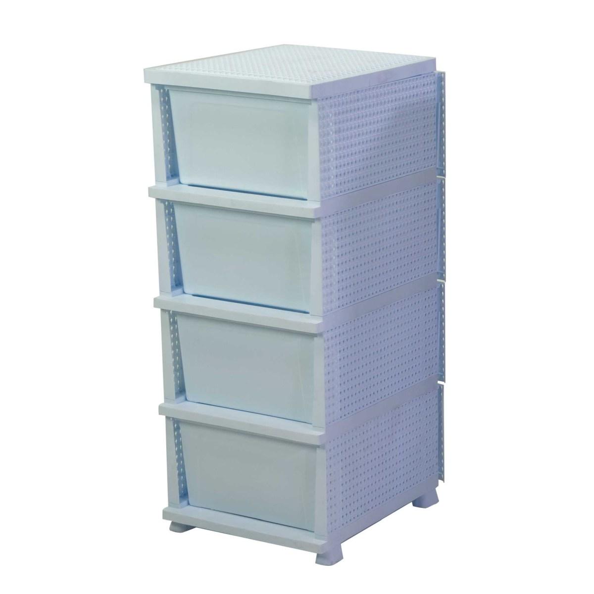 Mobiletto cassettiera 4 cassetti bianco 43 x 37 cm