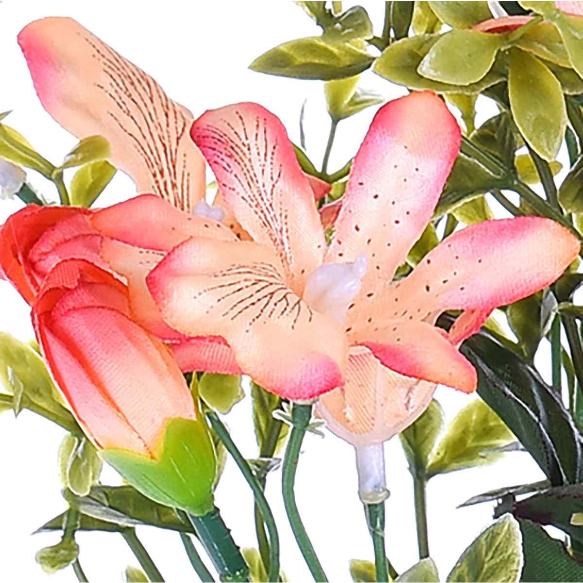 Fiore bouquet orchidee mini rosa salmone 30 cm