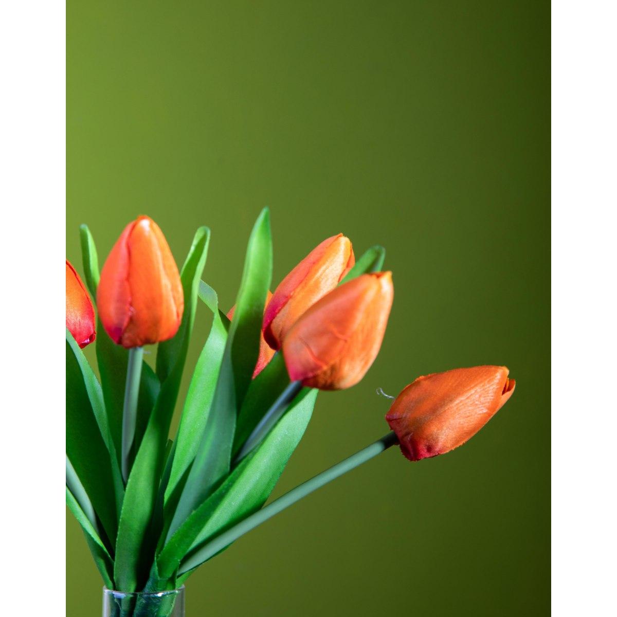 Fiore tulipano arancione mazzetto 37 cm