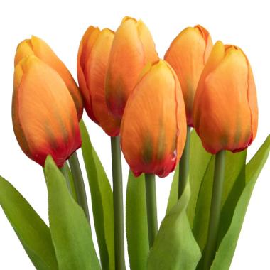 Fiore tulipano arancione mazzetto 37 cm