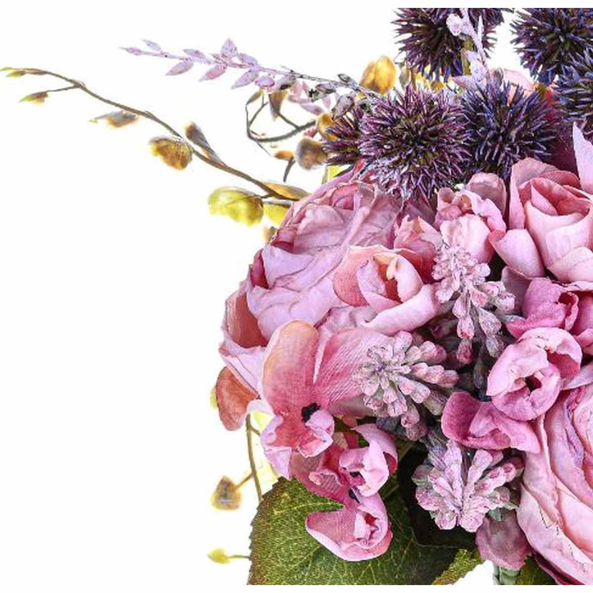 Fiore bouquet misto rosa 33 cm