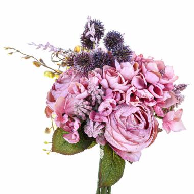 Fiore bouquet misto rosa 33 cm