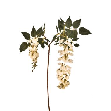 Fiore rametto glicine bianco x2 102 cm