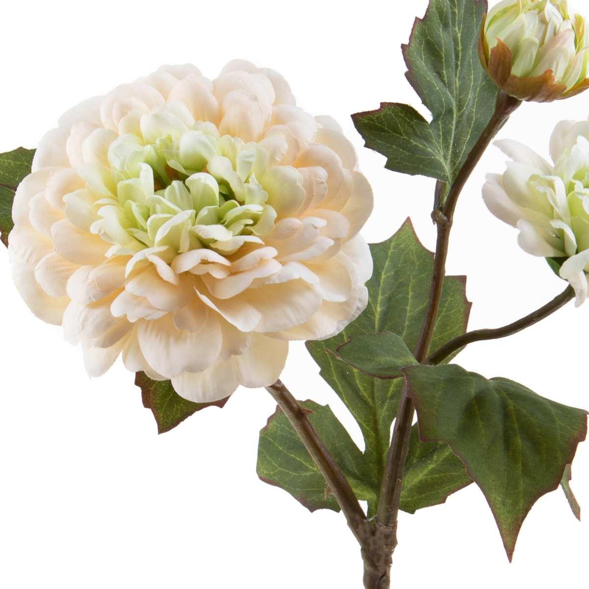 Fiore dalia bianco crema x3 59 cm