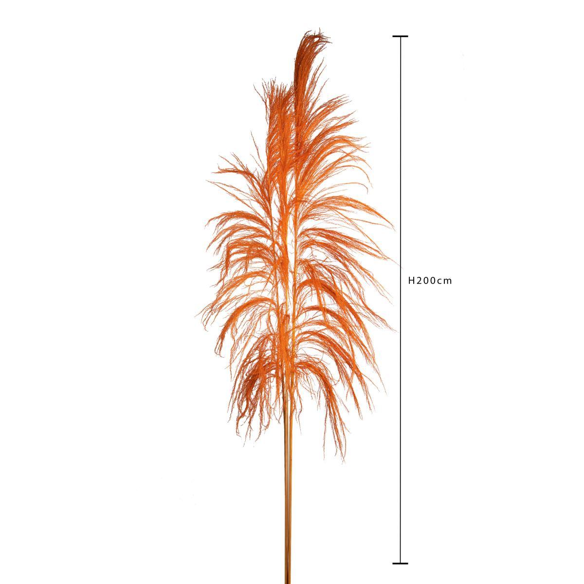 Fiore rametto cana brava naturale arancione 200 cm