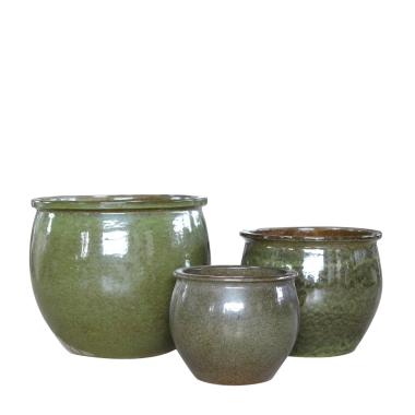 Vaso ceramica ciotola verde bordo 55 x 46 cm