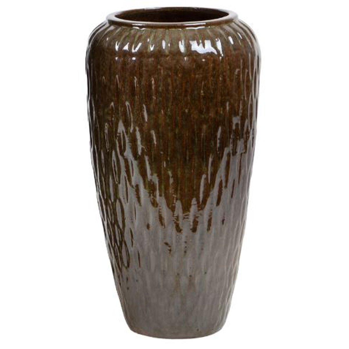 Vaso ceramica cono verde bordo 31 x 57 cm