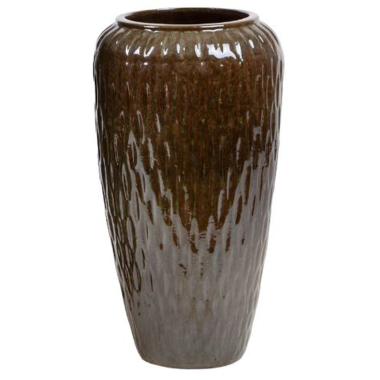 Vaso ceramica cono verde bordo 31 x 57 cm