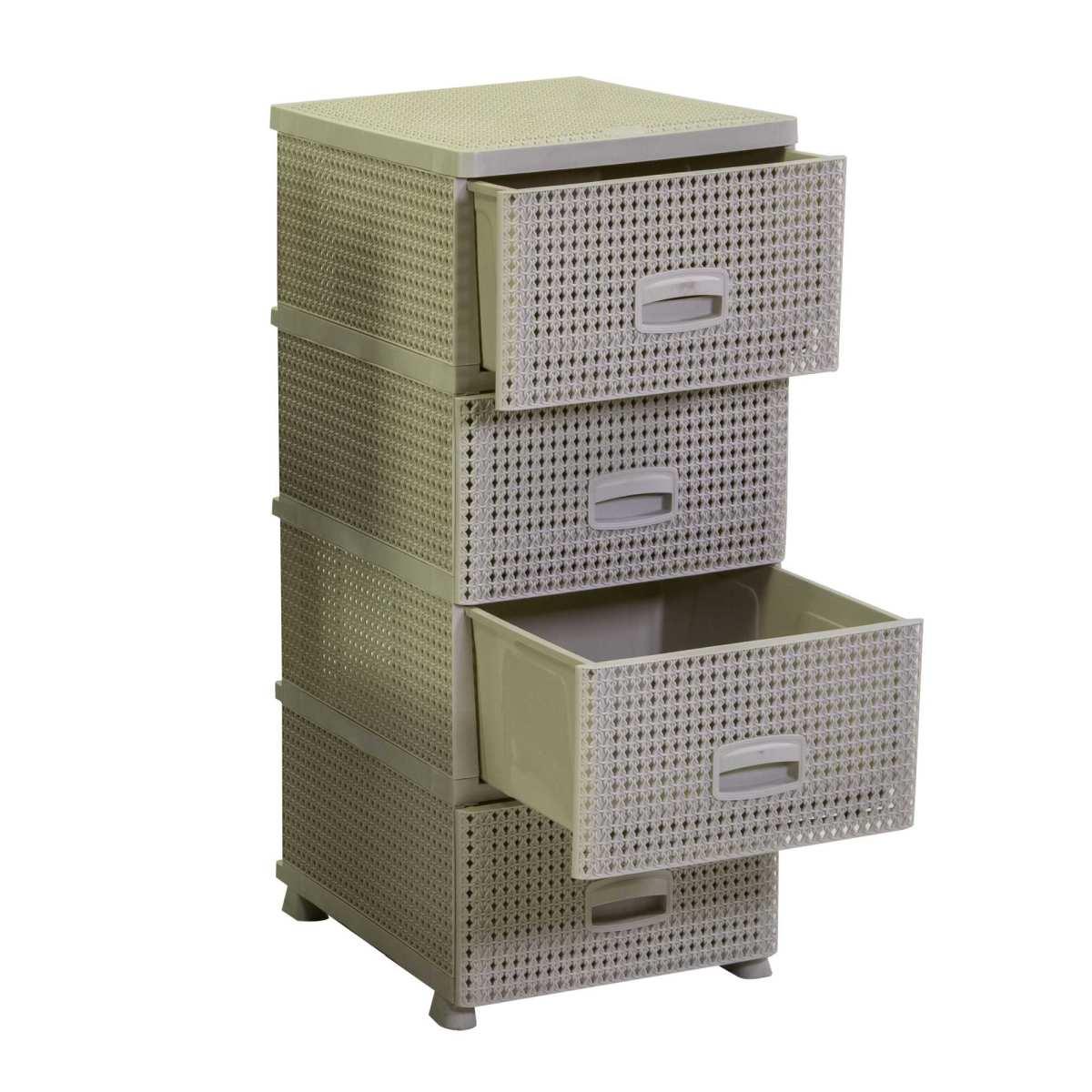 Mobiletto cassettiera 4 cassetti crema 43 x 37 cm