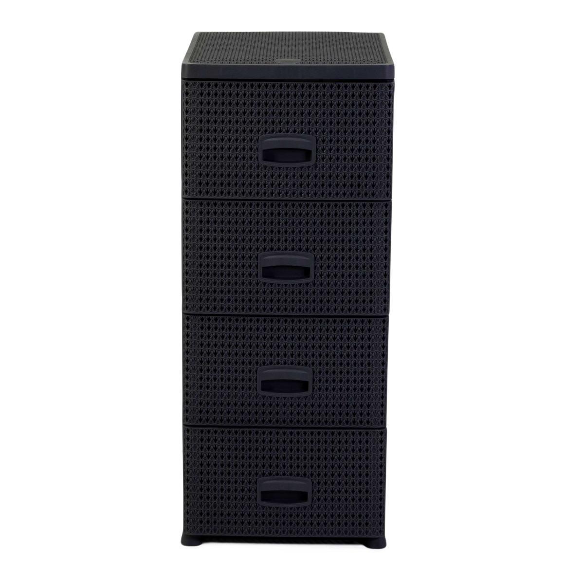 Mobiletto cassettiera 4 cassetti antracite 43 x 37 cm