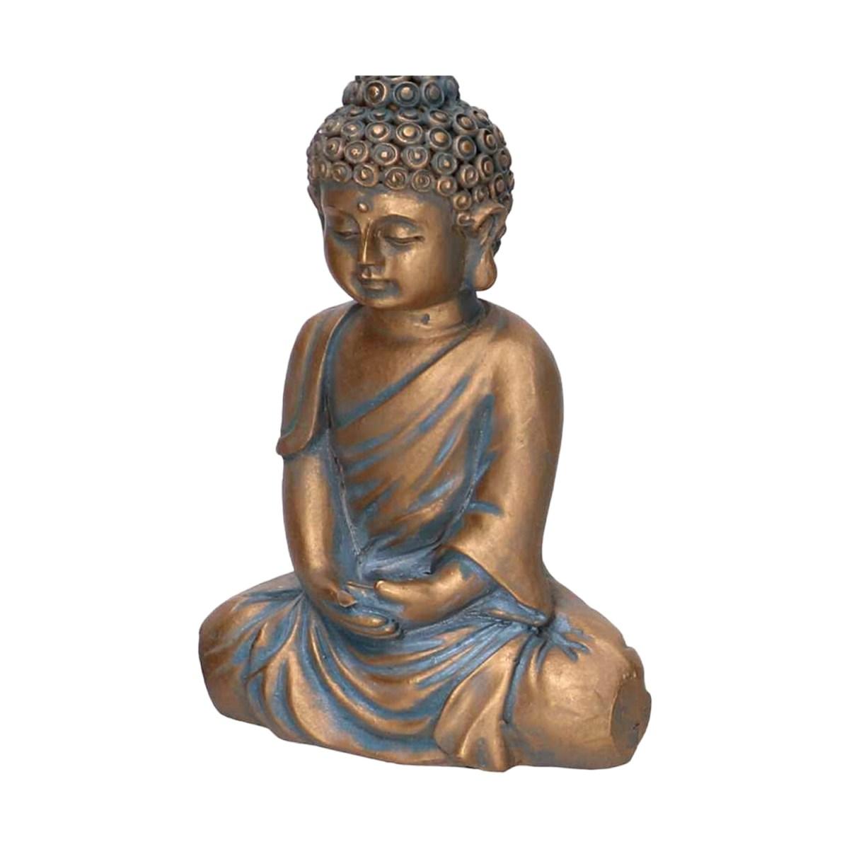 Statua buddha resina grigio