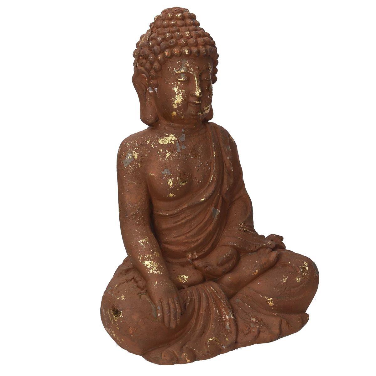 Statua buddha resina bronzo oro