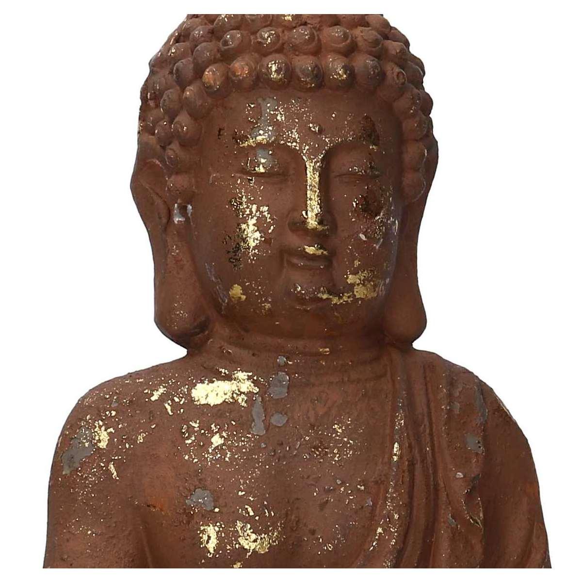 Statua buddha resina bronzo oro