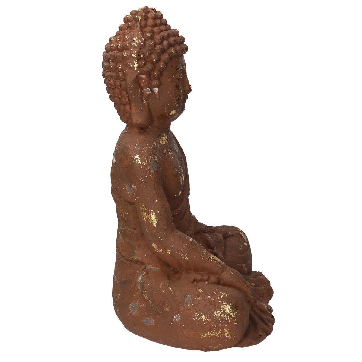 Statua buddha resina bronzo oro