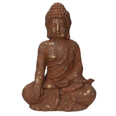 Statua buddha resina bronzo oro