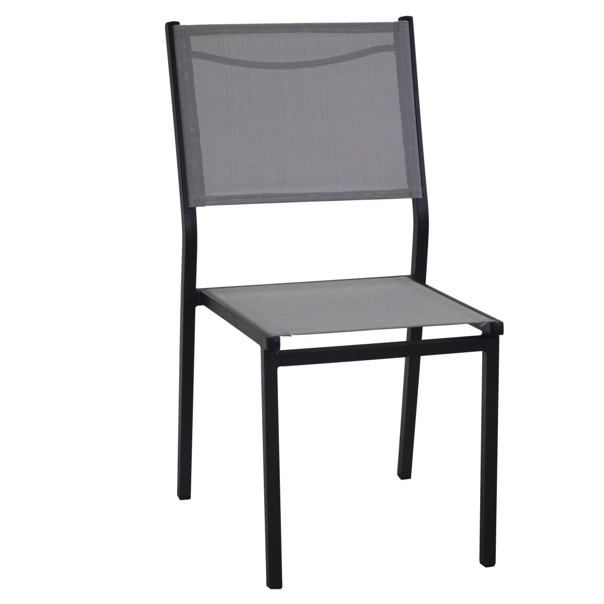 Sedia Alluminio Sullivan Antracite Impilabile cm.55x46xh41/88 | Vacchetti
