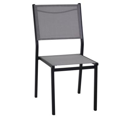 Sedia Alluminio Sullivan Antracite Impilabile cm.55x46xh41/88 | Vacchetti