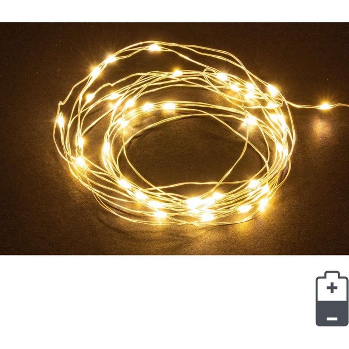 Luci di natale esterno batteria 20 led bianco caldo