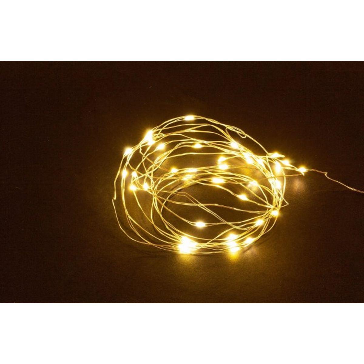 Luci di natale esterno batteria 30 led micro bianco caldo