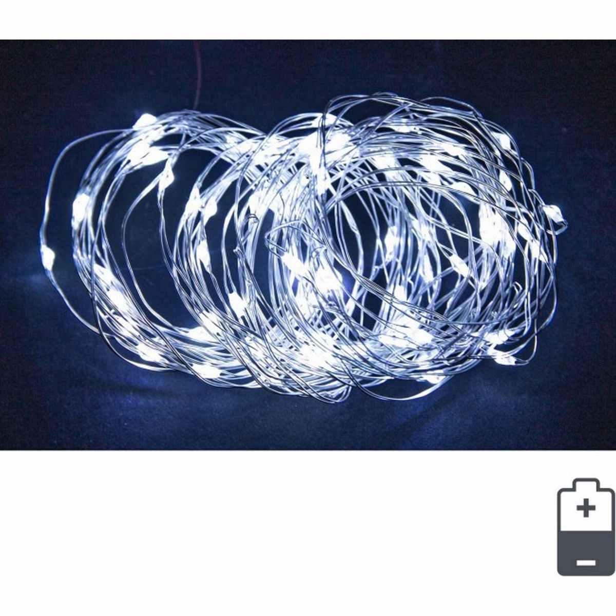 Luci di natale esterno batteria 40 led micro bianco freddo