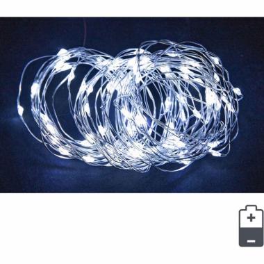 Luci di natale esterno batteria 40 led micro bianco freddo