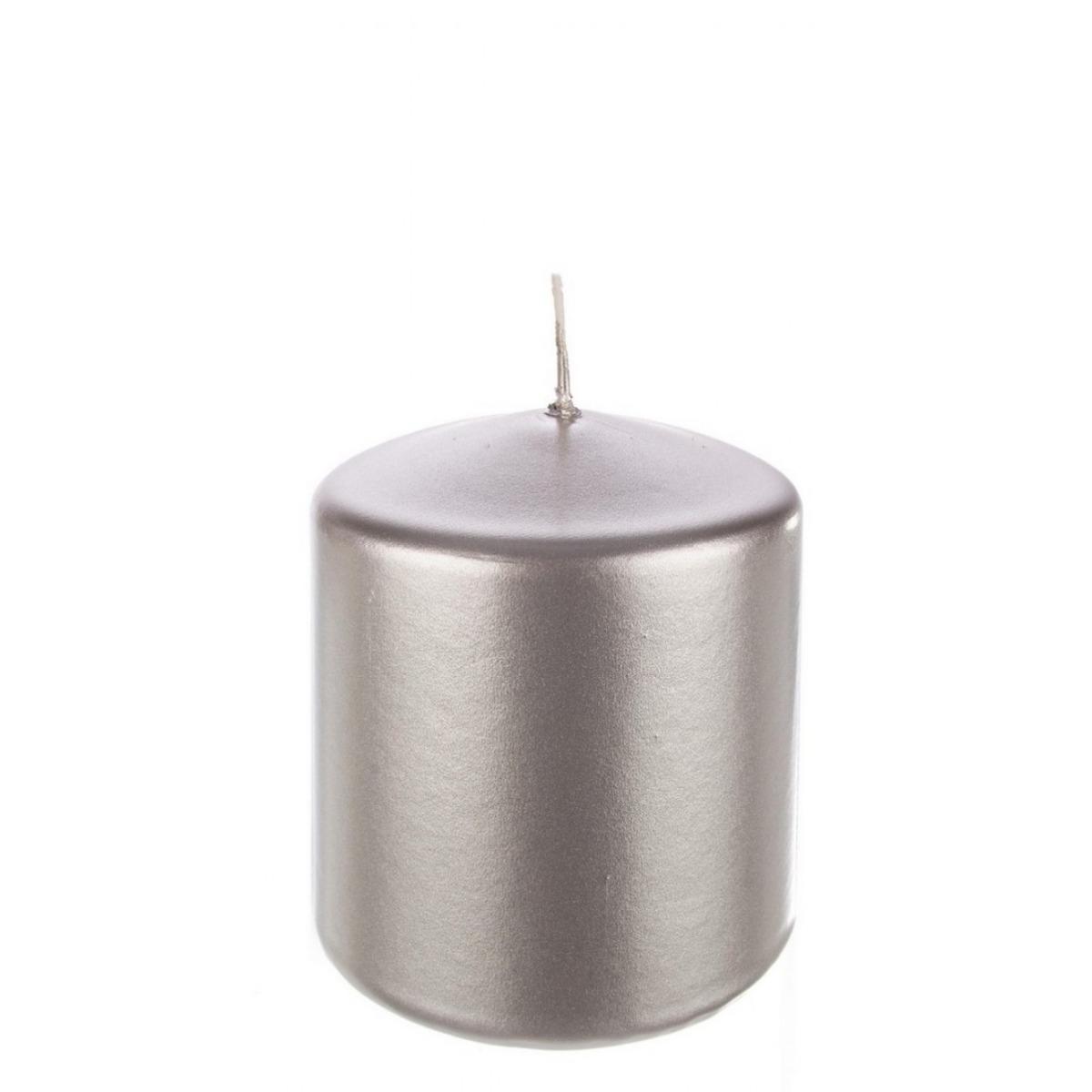 Candela cilndro argento 6 x 8 cm