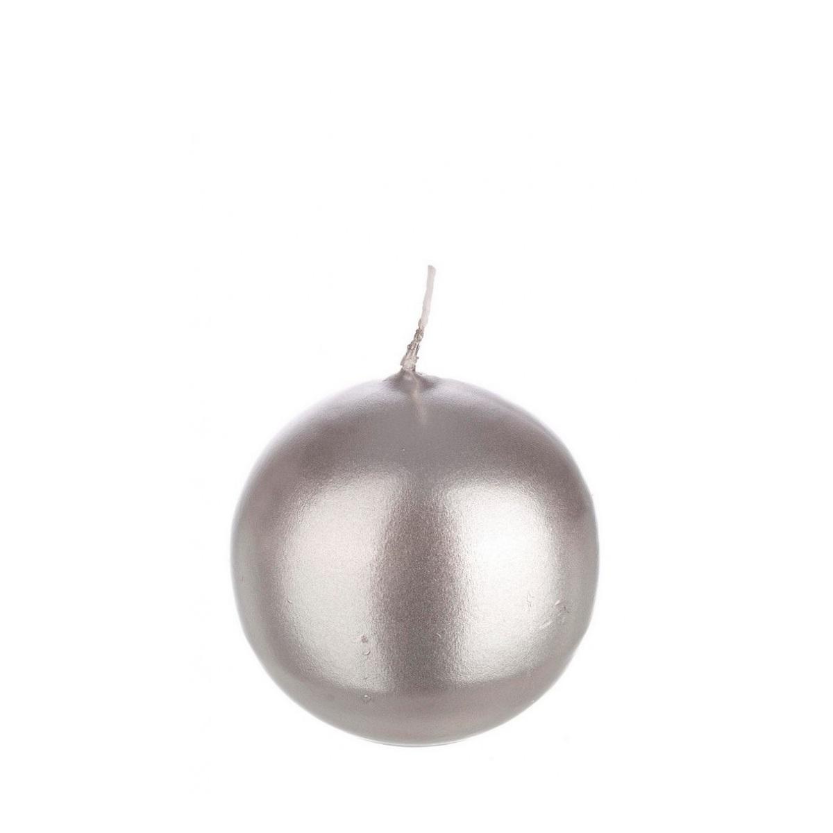 Candela sfera argento Ø 7 cm