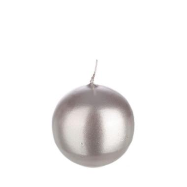 Candela sfera argento Ø 7 cm