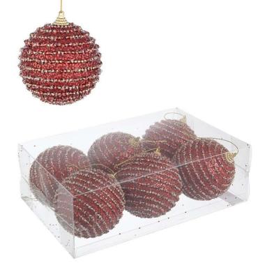 Pallina natalizia rossa Set 6 pz