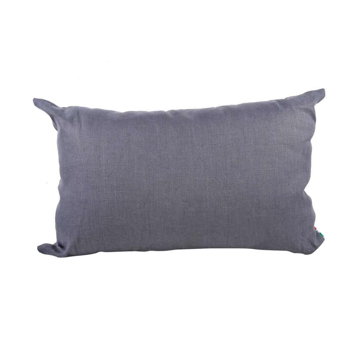 Cuscino arredo lino grigio 40 x 60 x 20 cm