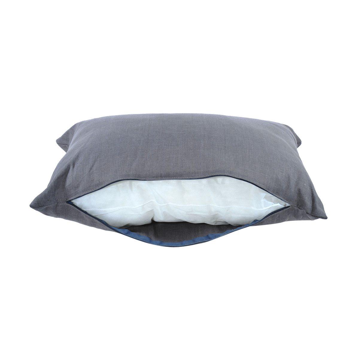 Cuscino arredo lino grigio 40 x 60 x 20 cm