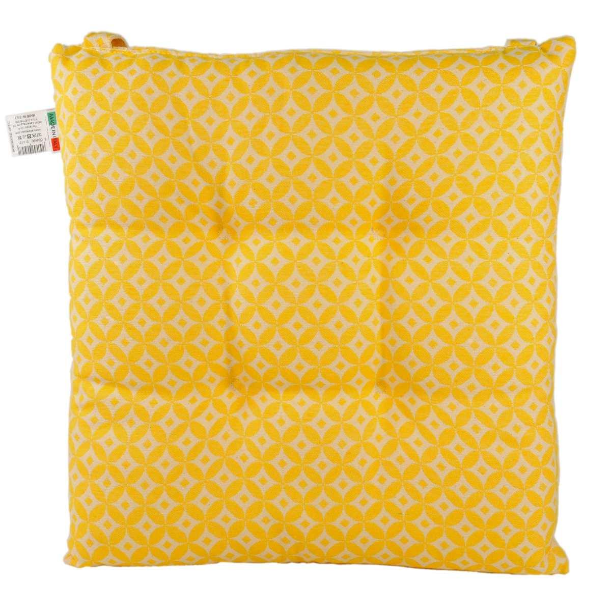 Cuscino sedia morbidone optic giallo 41 x 41 x 7 cm