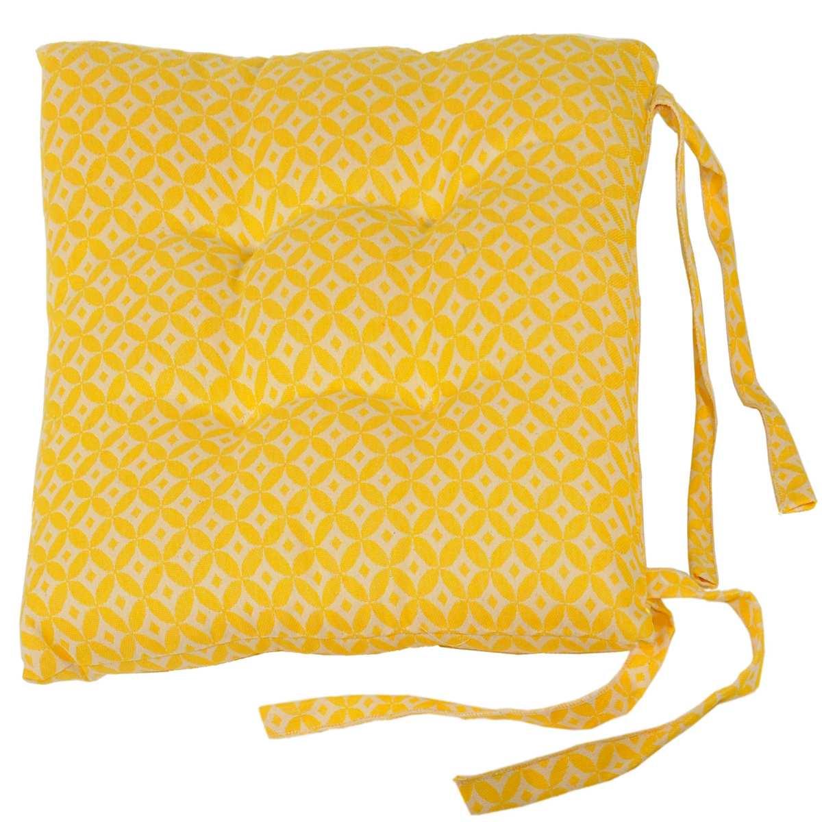 Cuscino sedia morbidone optic giallo 41 x 41 x 7 cm