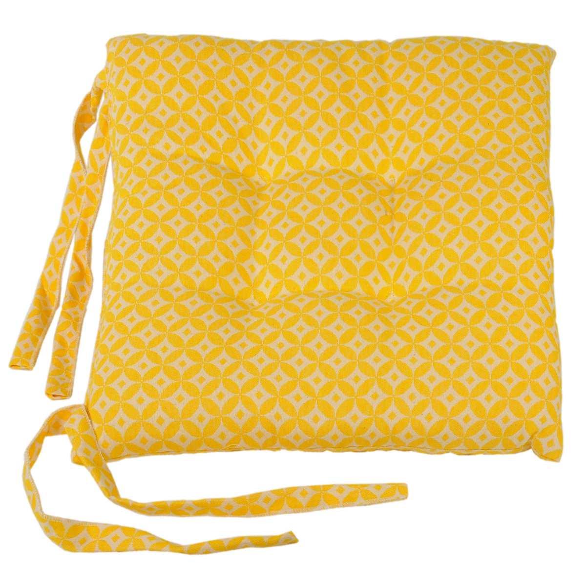 Cuscino sedia morbidone optic giallo 41 x 41 x 7 cm