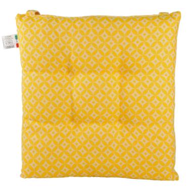 Cuscino sedia morbidone optic giallo 41 x 41 x 7 cm