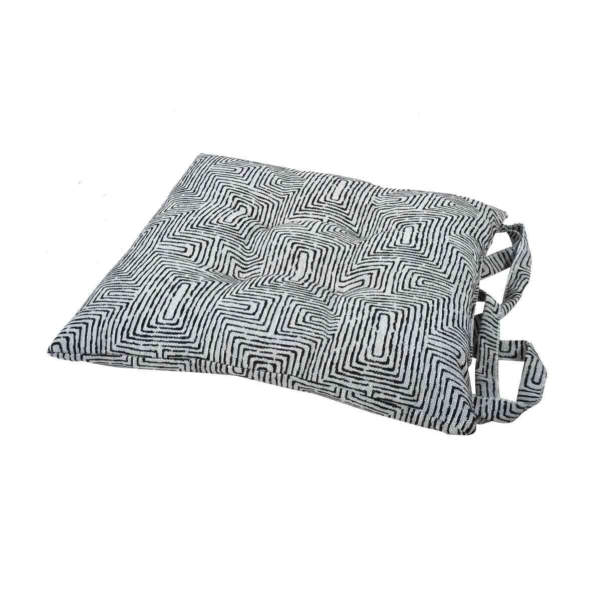 Cuscino sedia morbidone inca nero 40 x 40 cm