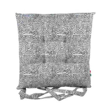 Cuscino sedia morbidone inca nero 40 x 40 cm