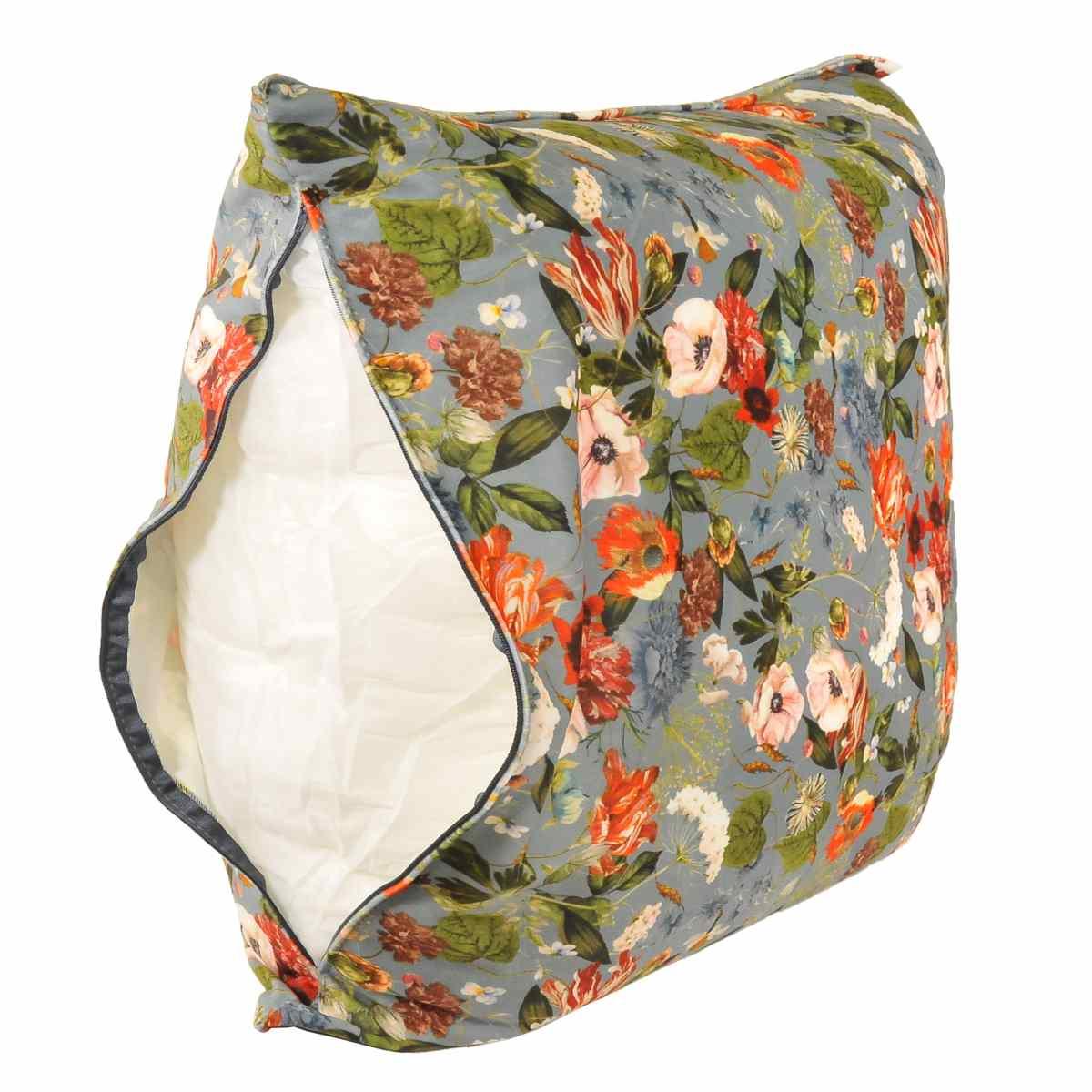 Cuscino arredo velour campanule 55 x 55 x 23 cm