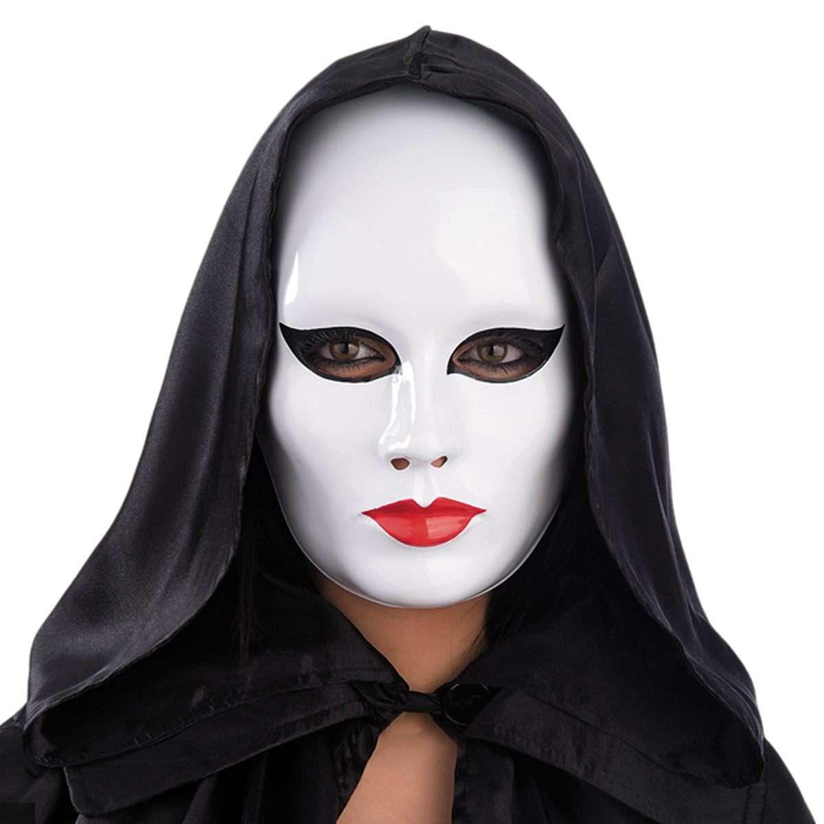 Maschera viso pvc bianca truccata