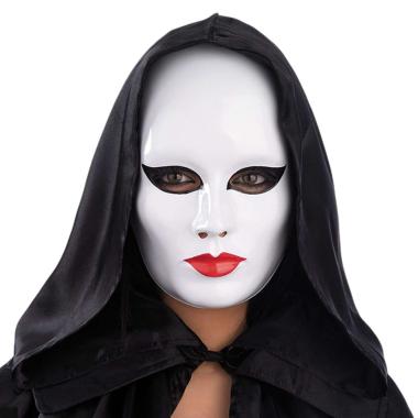 Maschera viso pvc bianca truccata