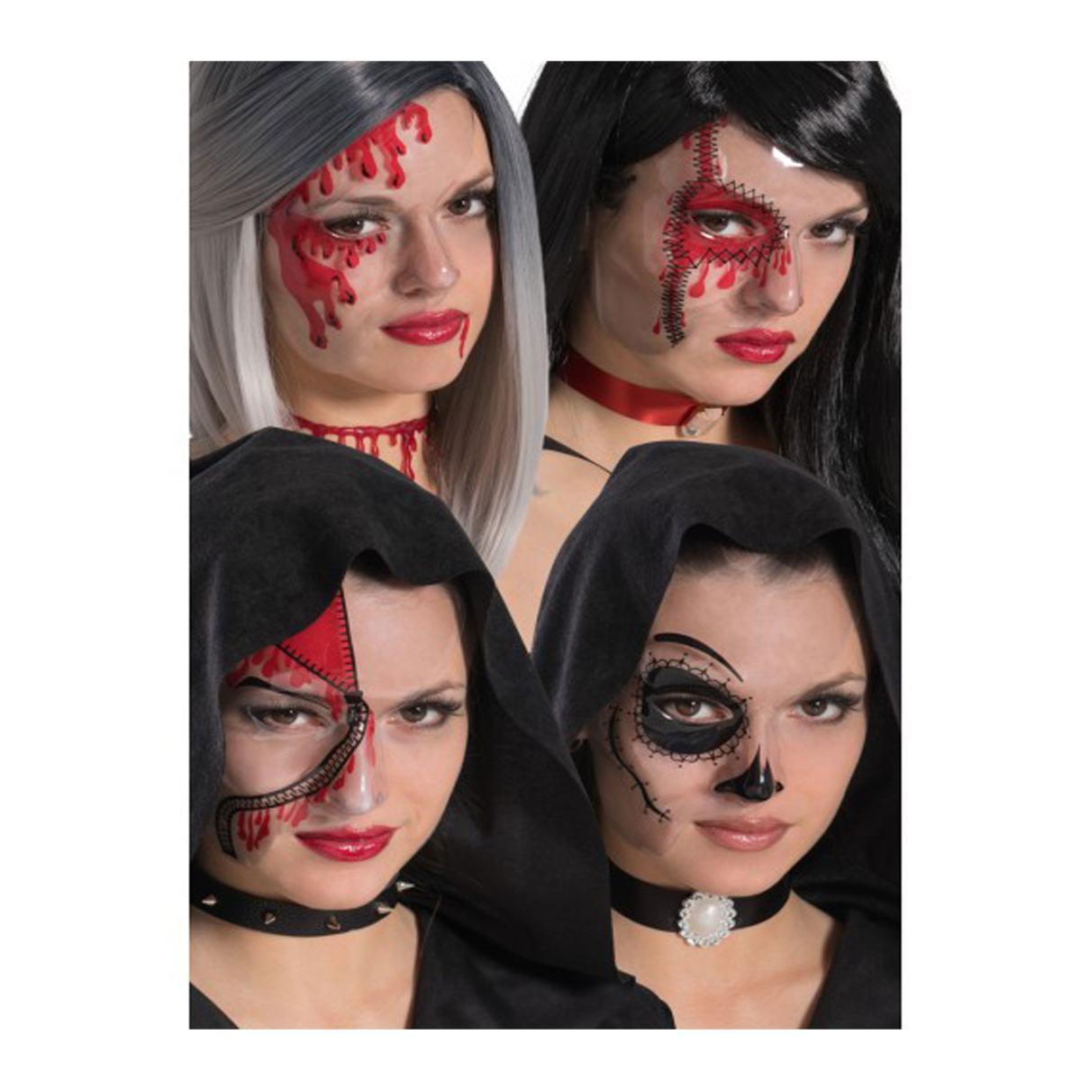 Maschera viso pvc teschio mezzo viso pvc trasparente