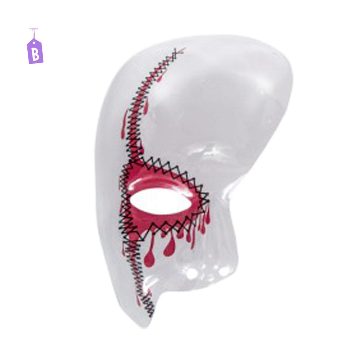 Maschera viso pvc teschio mezzo viso pvc trasparente