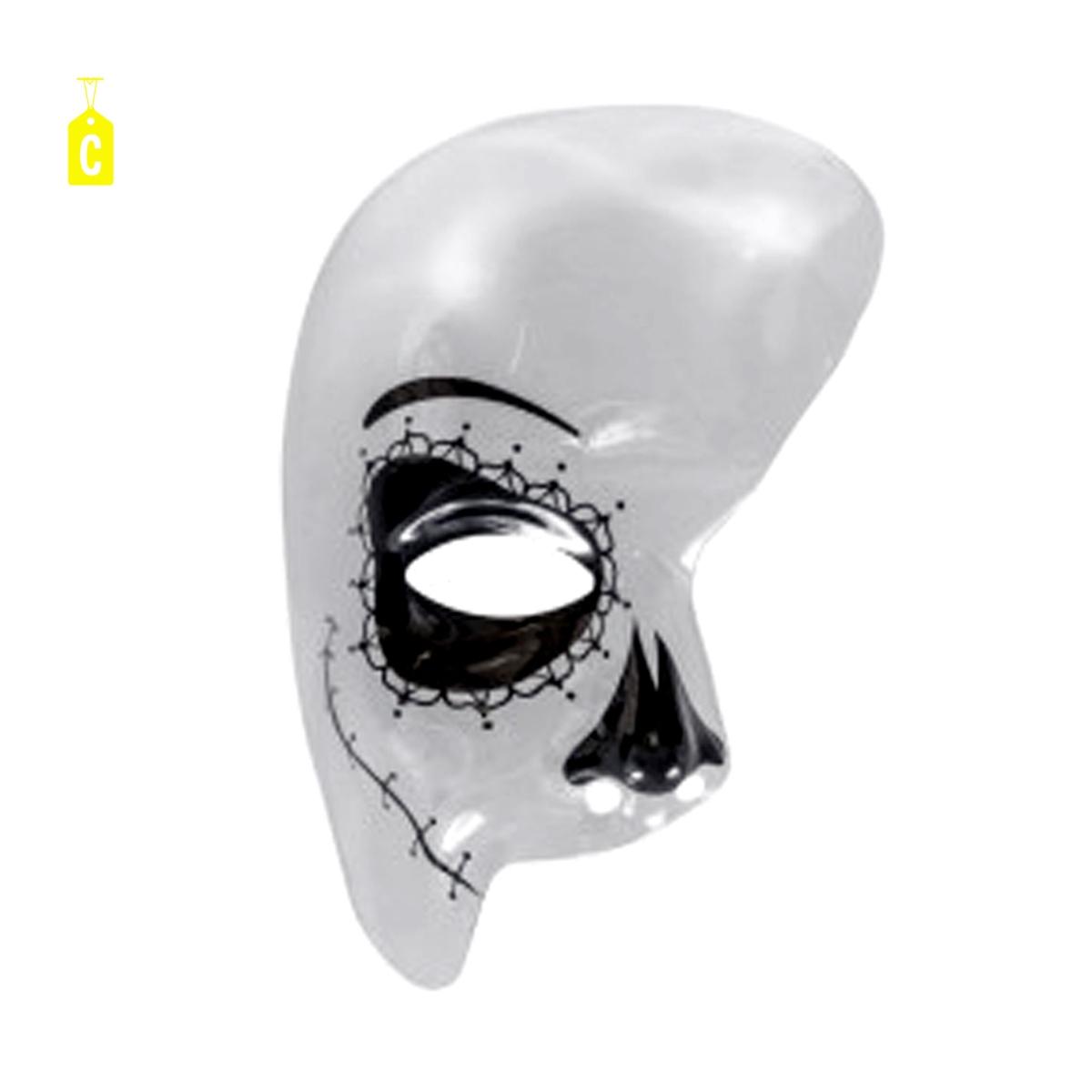 Maschera viso pvc teschio mezzo viso pvc trasparente