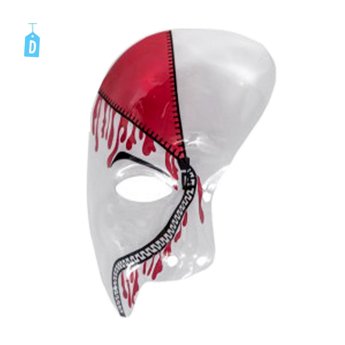 Maschera viso pvc teschio mezzo viso pvc trasparente