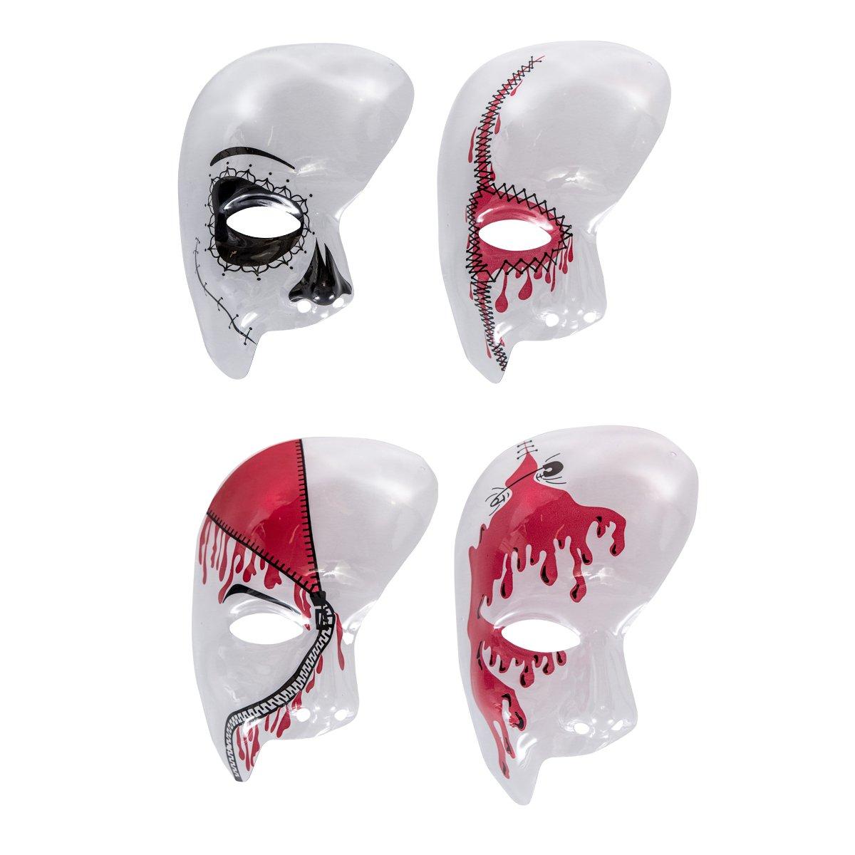 Maschera viso pvc teschio mezzo viso pvc trasparente
