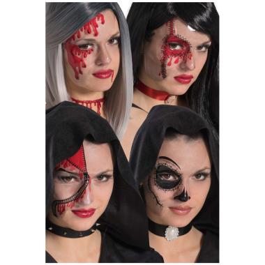Maschera viso pvc teschio mezzo viso pvc trasparente