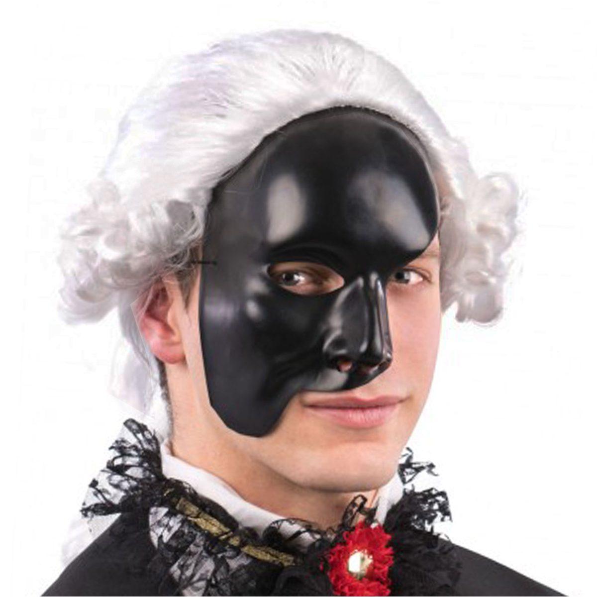 Maschera viso pvc nero opaco mezzo viso