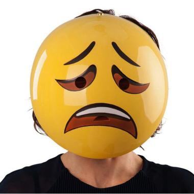 Maschera viso pvc emoticon triste